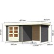 Foto von Karibu Askola 3.5 Gartenhaus mit Anbaudach 240 cm - Seite und Rückwand - terragrau (9146)