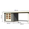 Foto van Karibu Askola 3.5 tuinhuis met overkapping 280 cm - terragrijs (9148)