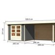 Foto von Karibu Askola 3.5 Gartenhaus mit Anbaudach 280 cm - Rückwand - terragrau (9150)