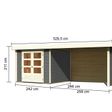 Foto von Karibu Askola 3.5 Gartenhaus mit Anbaudach 280 cm - Seite und Rückwand - terragrau (9151)