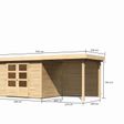 Foto von Karibu Askola 4 Gartenhaus mit Anbaudach 240 cm - Rückwand (9177)