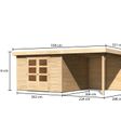 Foto von Karibu Askola 6 Gartenhaus mit Anbaudach 240 cm - Rückwand (23503)
