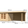 Foto van Karibu Askola 3.5 Tuinhuis met overkapping 280 cm - achterwand (9149)