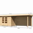 Foto von Karibu Askola 4 Gartenhaus mit Anbaudach 280 cm - Rückwand (9180)
