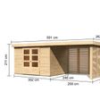 Foto von Karibu Askola 5 Gartenhaus mit Anbaudach 280 cm - lamellenwanden (9163)
