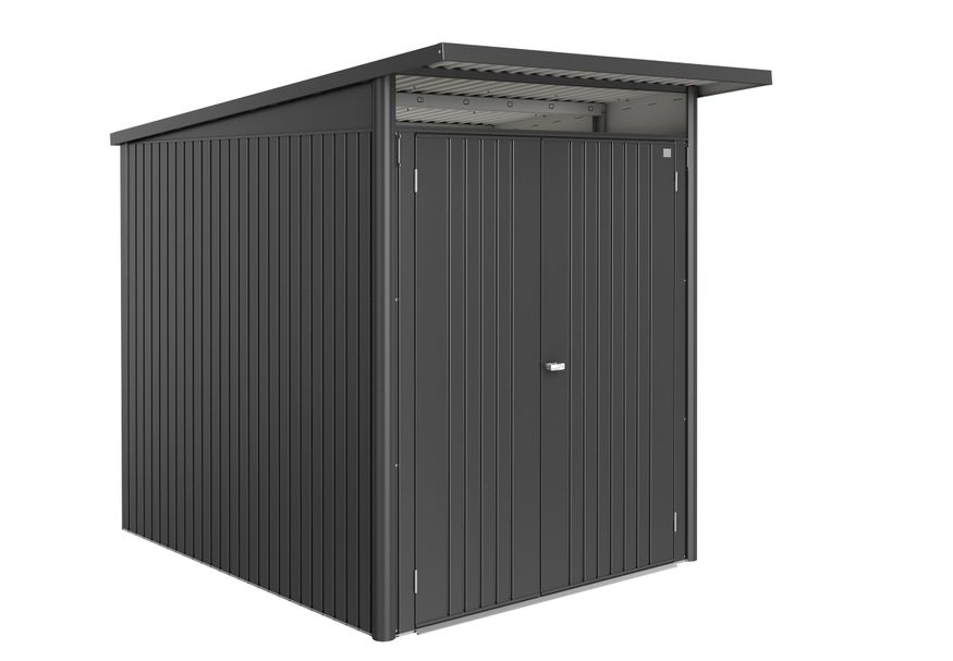 Biohort Berging AvantGarde ECO Gr. A2 donkergrijs-metallic Dubbele Deur smal Foto van Biohort Berging AvantGarde ECO Gr. A2 donkergrijs-metallic Dubbele Deur smal