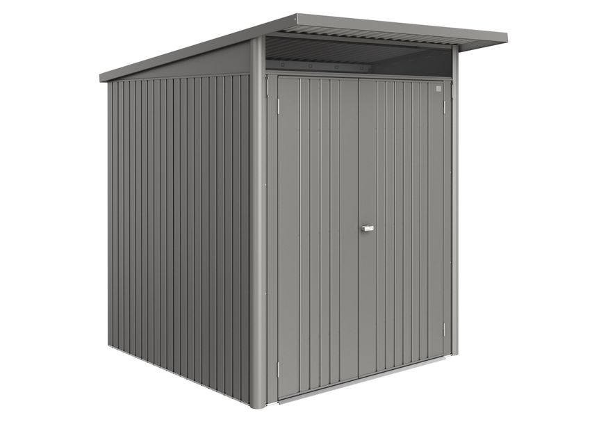 Biohort Berging AvantGarde ECO Gr. A1 kwartsgrijs-metallic Dubbele Deur smal Foto van Biohort Berging AvantGarde ECO Gr. A1 kwartsgrijs-metallic Dubbele Deur smal