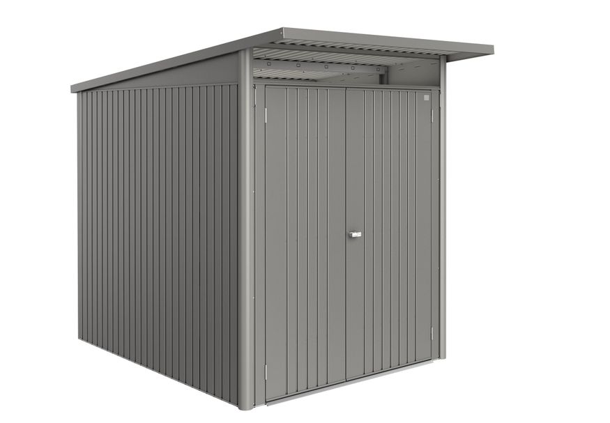 Biohort Berging AvantGarde ECO Gr. A2 kwartsgrijs-metallic Dubbele Deur smal Foto van Biohort Berging AvantGarde ECO Gr. A2 kwartsgrijs-metallic Dubbele Deur smal