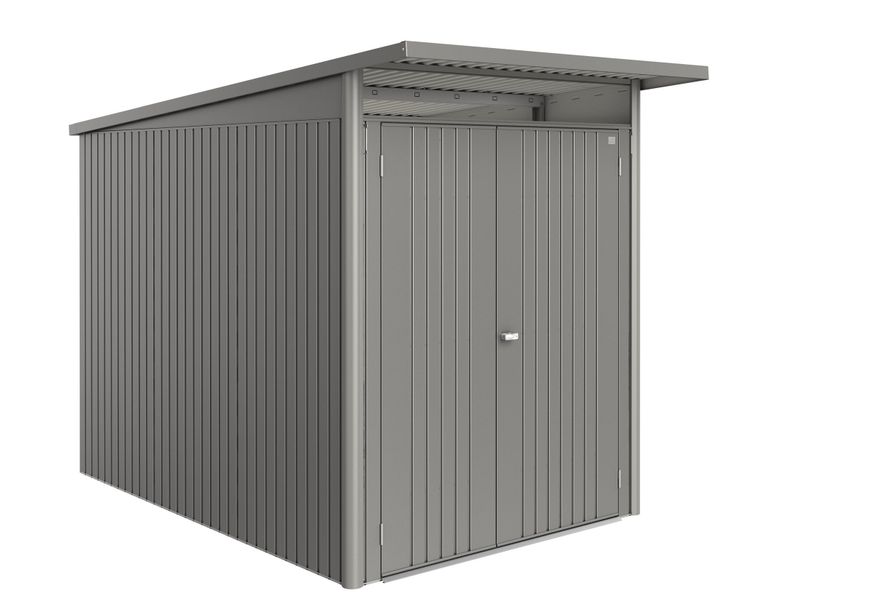 Biohort Berging AvantGarde ECO Gr. A3 kwartsgrijs-metallic Dubbele Deur smal Foto van Biohort Berging AvantGarde ECO Gr. A3 kwartsgrijs-metallic Dubbele Deur smal