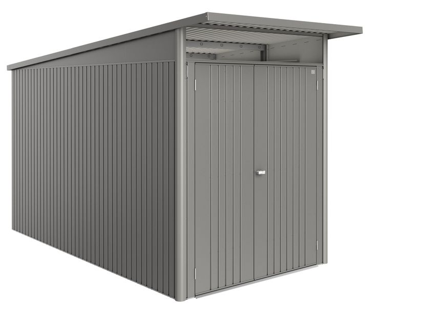 Biohort Berging AvantGarde ECO Gr. A4 kwartsgrijs-metallic Dubbele Deur smal Foto van Biohort Berging AvantGarde ECO Gr. A4 kwartsgrijs-metallic Dubbele Deur smal