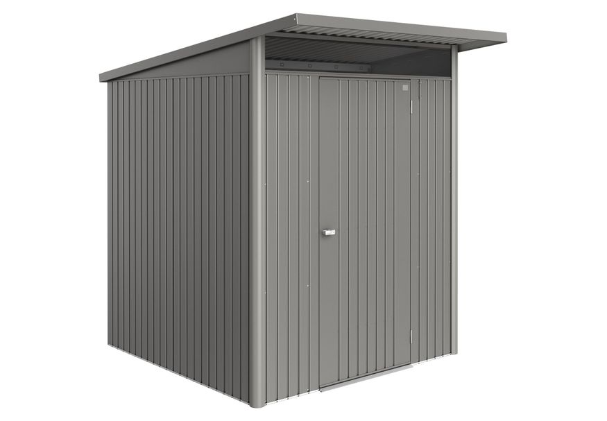 Biohort Berging AvantGarde ECO Gr. A1 kwartsgrijs-metallic Standaard deur Foto van Biohort Berging AvantGarde ECO Gr. A1 kwartsgrijs-metallic Standaard deur
