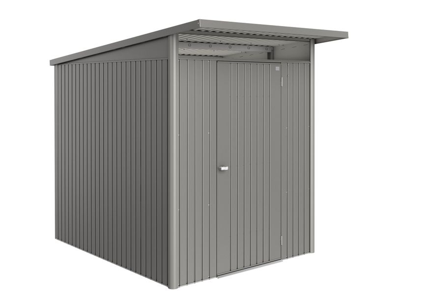 Biohort Berging AvantGarde ECO Gr. A2 kwartsgrijs-metallic Standaard deur Foto van Biohort Berging AvantGarde ECO Gr. A2 kwartsgrijs-metallic Standaard deur