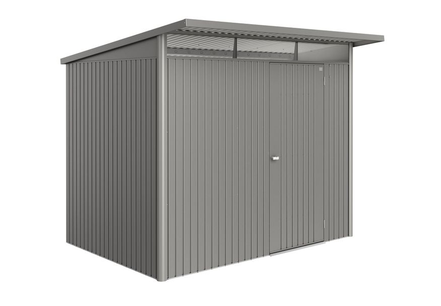 Biohort Berging AvantGarde ECO Gr. A5 kwartsgrijs-metallic Standaard deur Foto van Biohort Berging AvantGarde ECO Gr. A5 kwartsgrijs-metallic Standaard deur
