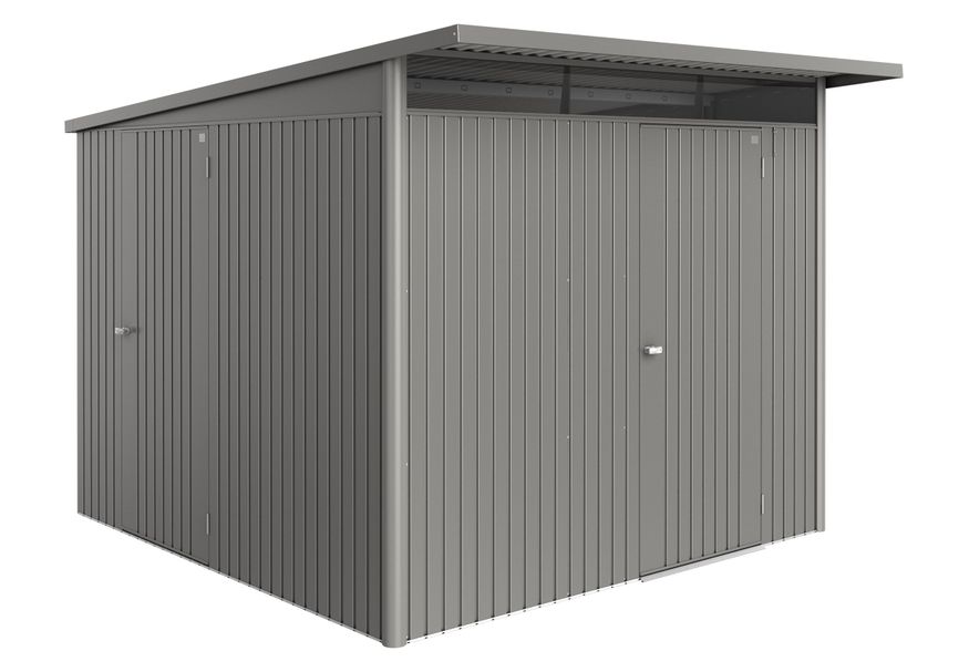 Biohort Berging AvantGarde ECO Gr. A7 kwartsgrijs-metallic Standaard deur Foto van Biohort Berging AvantGarde ECO Gr. A7 kwartsgrijs-metallic Standaard deur