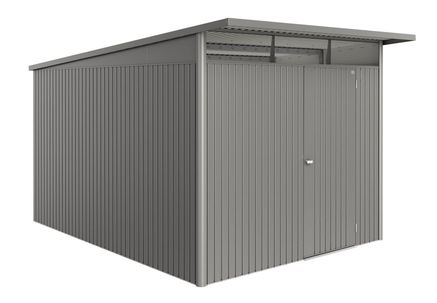Biohort Berging AvantGarde ECO Gr. A8 kwartsgrijs-metallic Standaard deur Foto van Biohort Berging AvantGarde ECO Gr. A8 kwartsgrijs-metallic Standaard deur