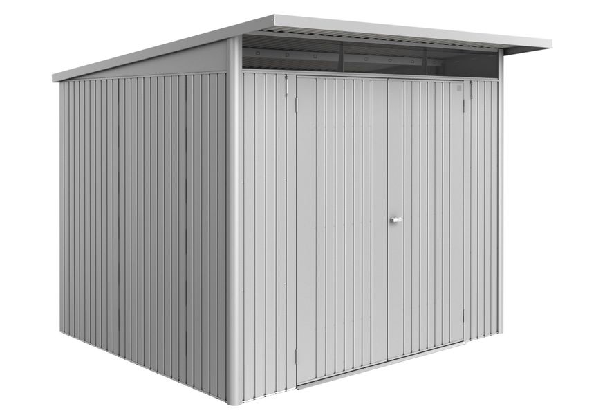 Biohort Berging AvantGarde ECO Gr. A6 zilver -metallic met Dubbele Deur Foto van Biohort Berging AvantGarde ECO Gr. A6 zilver -metallic met Dubbele Deur