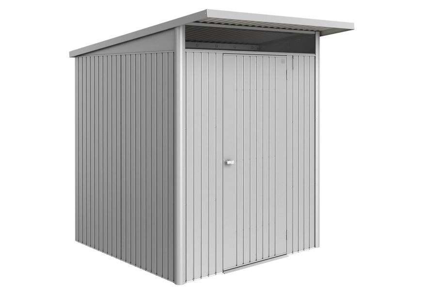 Biohort Berging AvantGarde ECO Gr. A1 zilver -metallic met Standaard deur Foto van Biohort Berging AvantGarde ECO Gr. A1 zilver -metallic met Standaard deur
