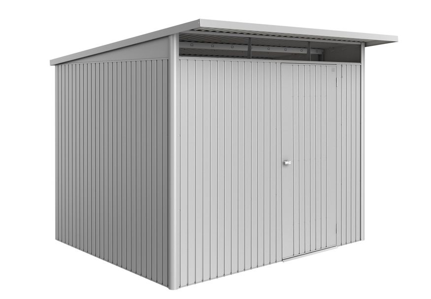 Biohort Berging AvantGarde ECO Gr. A6 zilver -metallic met Standaard deur Foto van Biohort Berging AvantGarde ECO Gr. A6 zilver -metallic met Standaard deur