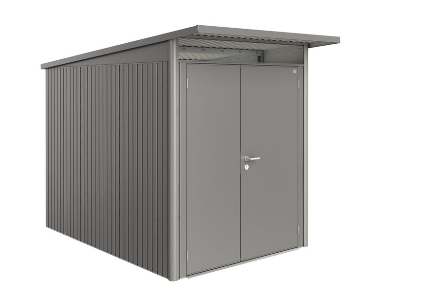 Biohort AvantGarde A3 metalen tuinhuis kwartsgrijs metallic dubbele deur Foto van Biohort AvantGarde A3 metalen tuinhuis kwartsgrijs metallic dubbele deur