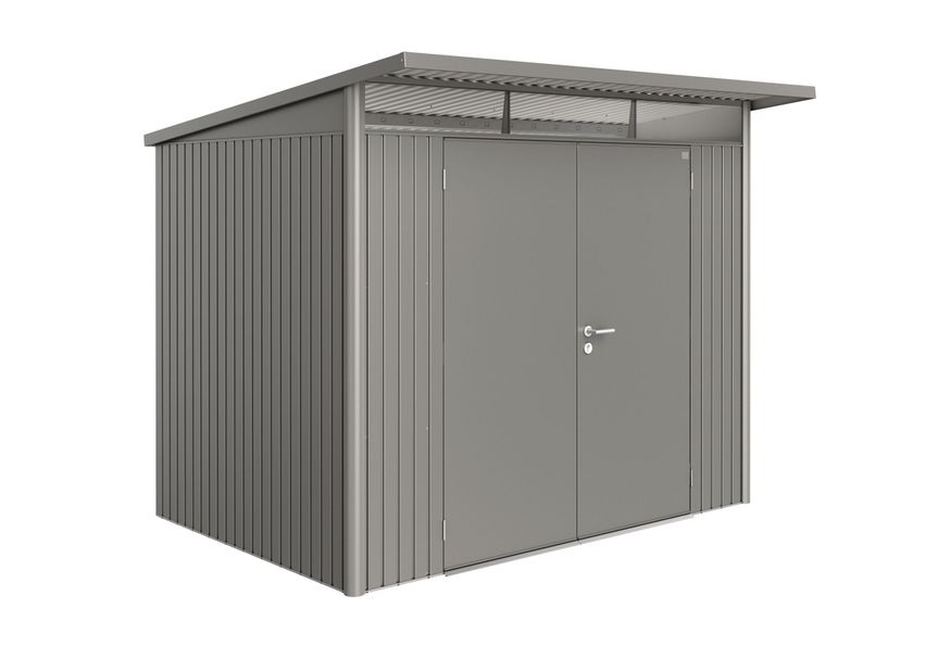 Biohort AvantGarde A5 metalen tuinhuis kwartsgrijs metallic dubbele deur Foto van Biohort AvantGarde A5 metalen tuinhuis kwartsgrijs metallic dubbele deur
