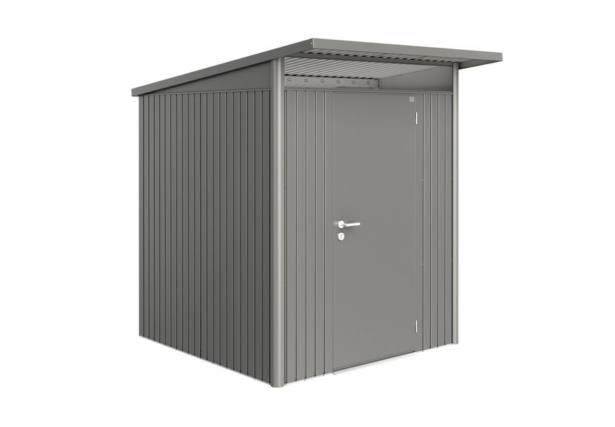 Biohort AvantGarde A1 metalen tuinhuis kwartsgrijs metallic enkele deur Foto van Biohort AvantGarde A1 metalen tuinhuis kwartsgrijs metallic enkele deur