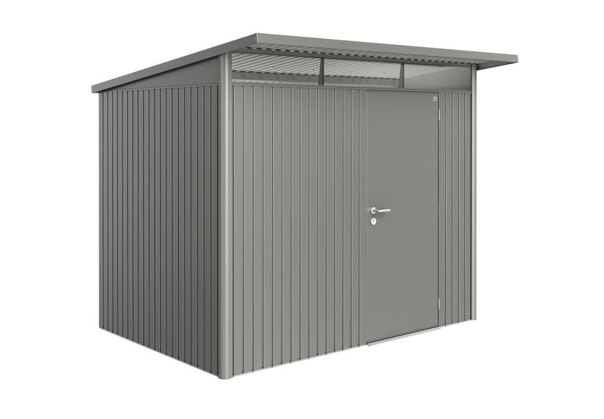 Biohort AvantGarde A5 metalen tuinhuis kwartsgrijs metallic enkele deur Foto van Biohort AvantGarde A5 metalen tuinhuis kwartsgrijs metallic enkele deur