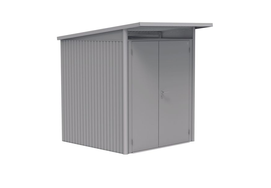 Biohort AvantGarde A1 metalen tuinhuis zilver metallic dubbele deur Foto van Biohort AvantGarde A1 metalen tuinhuis zilver metallic dubbele deur