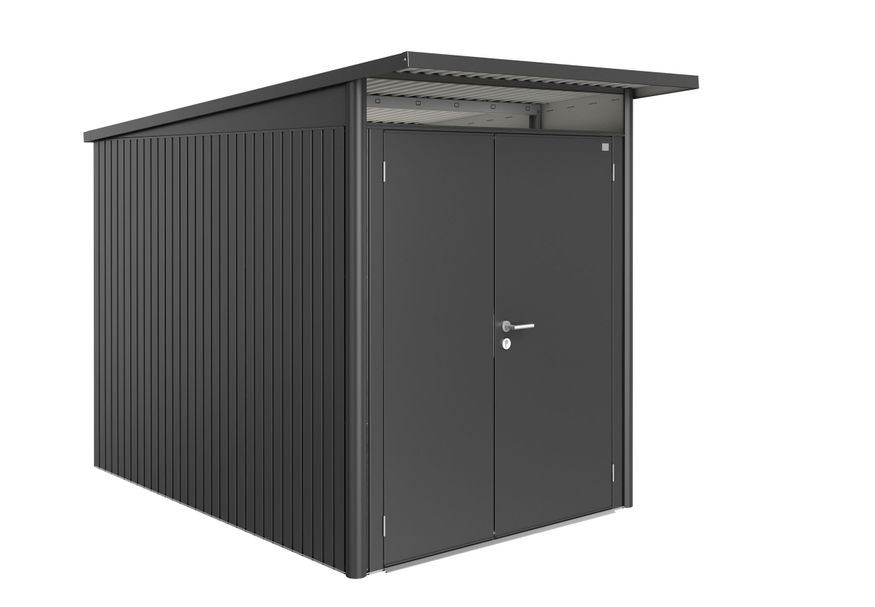 Biohort AvantGarde A3 metalen tuinhuis donkergrijs metallic dubbele deur Foto van Biohort AvantGarde A3 metalen tuinhuis donkergrijs metallic dubbele deur