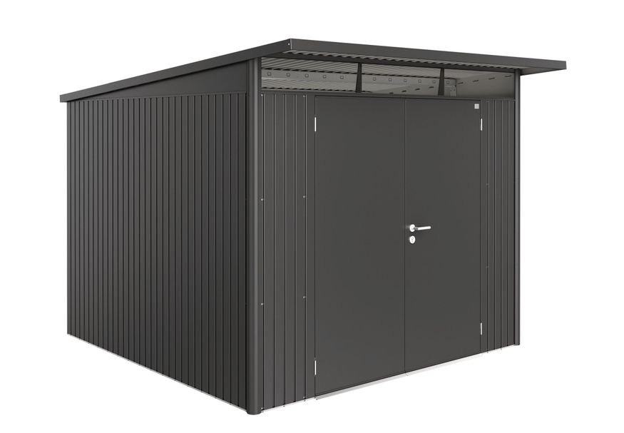 Biohort AvantGarde A7 metalen tuinhuis donkergrijs metallic dubbele deur Foto van Biohort AvantGarde A7 metalen tuinhuis donkergrijs metallic dubbele deur