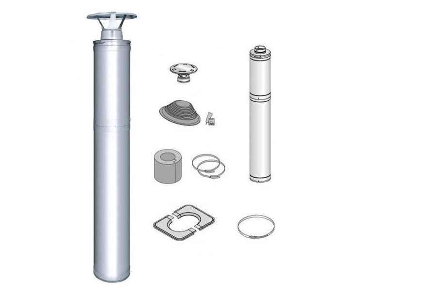 Harvia Stahlschornstein RVS - Flachdach (WHP1500BS) Foto von Harvia Stahlschornstein RVS - Flachdach (WHP1500BS)