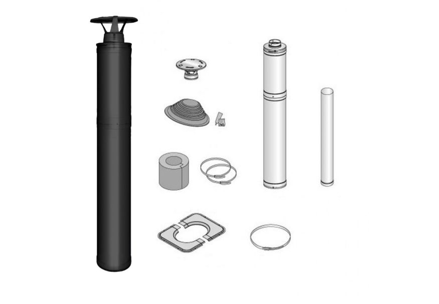 Harvia Stahlschornstein Schwarz - Schräges Dach (WHP1500M) Foto von Harvia Stahlschornstein Schwarz - Schräges Dach (WHP1500M)