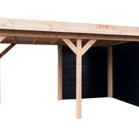 Foto van WoodAcademy Achterwand Vuren 700 cm Zwart (142555)*