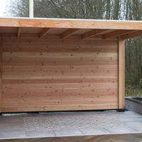 Foto van WoodAcademy Achterwand Design Douglas 800 cm*