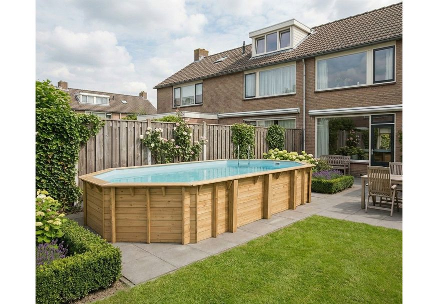 Foto von Ubbink Azura 750 x 400 x 130 cm mit blauer Innenfolie und Zubehör