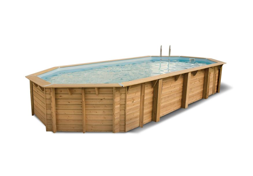 Ubbink Azura 750 x 400 x 130 cm compleet met beige liner en uitrusting Foto van Ubbink Azura 750 x 400 x 130 cm compleet met beige liner en uitrusting