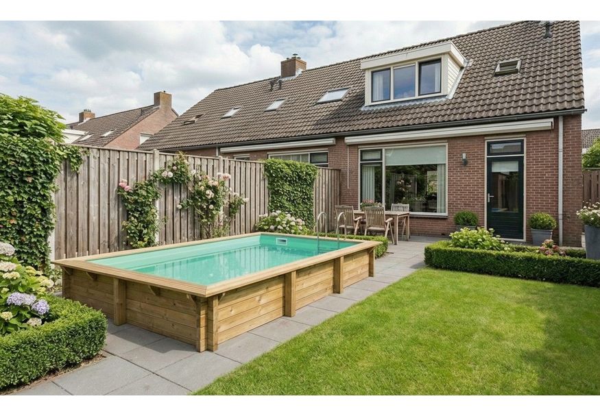 Foto von Ubbink Azura 505 x 350 x 126 cm mit beiger Innenfolie und Zubehör