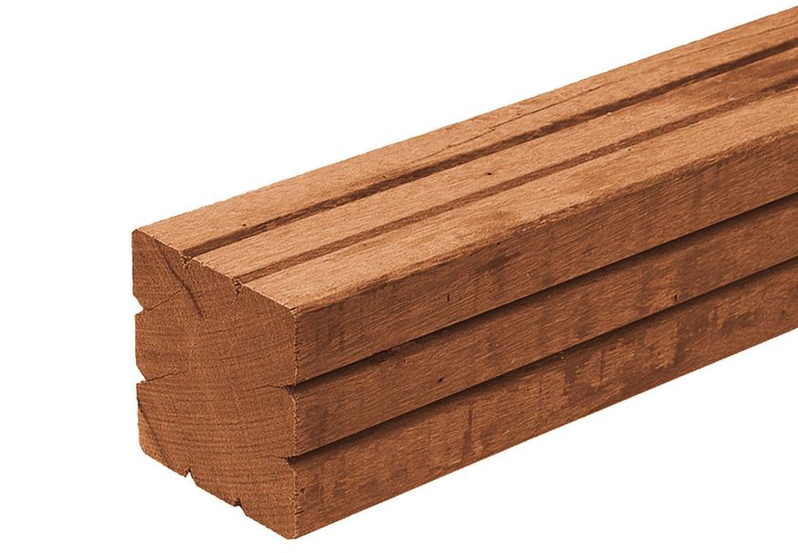 Paal Bangkirai geschaafd 065/065 - 275 cm Foto van Paal Bangkirai geschaafd 065/065 - 275 cm