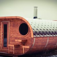 Foto van Ilogreen Barrelsauna Ovaal met terras