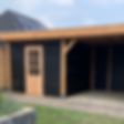 Foto von WoodAcademy Gartenhaus mit Terrasse Baron nero 500x300 cm