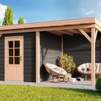Foto van WoodAcademy tuinhuis met overkapping Baron nero