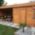 Foto van WoodAcademy tuinhuis met overkapping Baron 800x300 cm