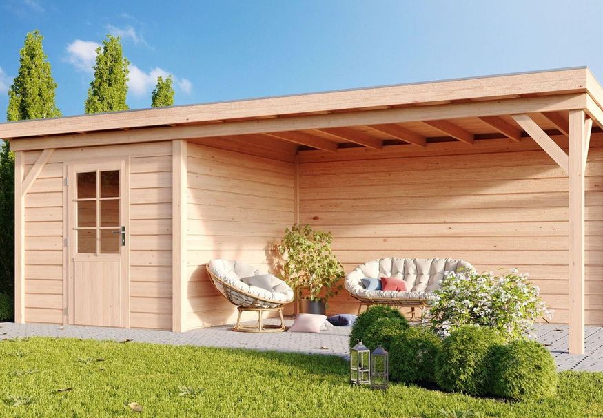 WoodAcademy Gartenhaus mit Terrasse Baron 700x300 cm Foto von WoodAcademy Gartenhaus mit Terrasse Baron 700x300 cm