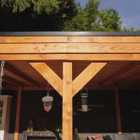 Foto van WoodAcademy tuinhuis met overkapping Baron grigio