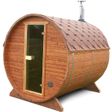 Foto van Ilogreen Buitensauna Barrel 205x200 cm in 45 mm