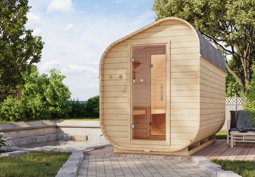 Foto van Karibu barrelsauna Asymmetrisch 3 (114)