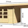 Foto von Karibu Bastrup 3 Gartenhaus mit Anbaudach 200 cm (73297)