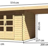 Foto der Karibu 73297 Bastrup 3 Gartenhaus Seitenmarkise 200cm