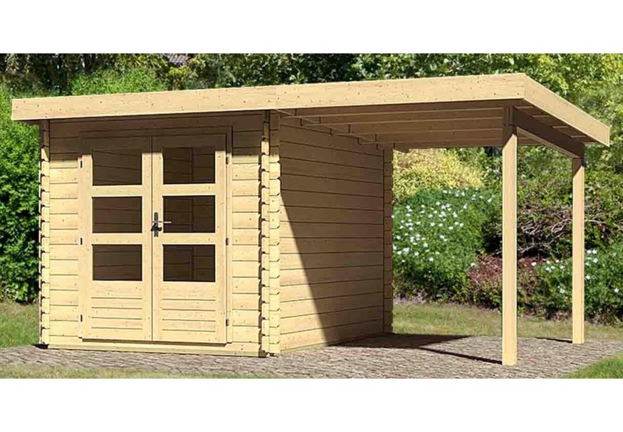 Karibu Bastrup 4 tuinhuis met overkapping 200 cm (78672) Foto van Karibu Bastrup 4 tuinhuis met overkapping 200 cm (78672)