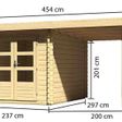 Foto von Karibu Bastrup 4 Gartenhaus mit Anbaudach 200 cm (78672)