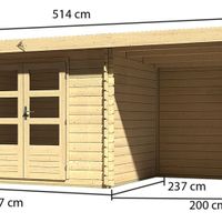 Foto van Karibu 73330 Bastrup 3 Blokhut met veranda 200cm